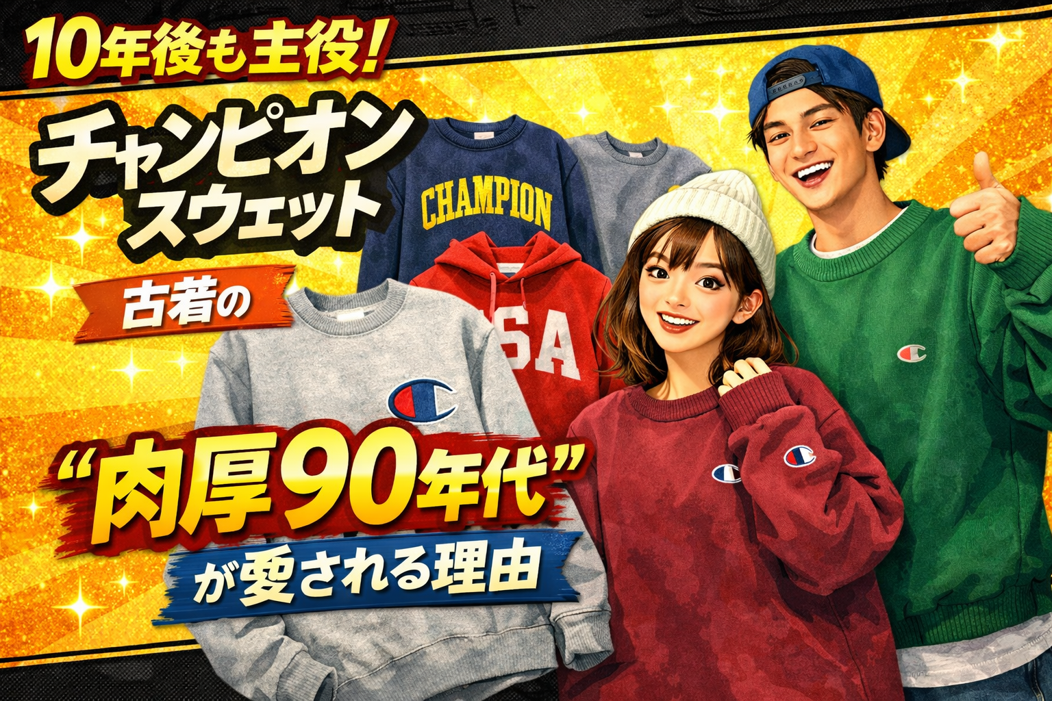 10年後も主役。チャンピオン スウェット 古着の“肉厚90年代”が愛される理由